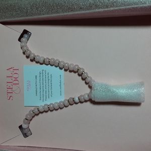 Stella and Dot Pink Modern Bohemian Beaded Necklace